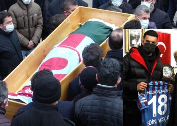 Trabzonspor-Konyaspor maçı sırasında hayatını kaybeden Eyüp Yusuf, toprağa verildi! Uğurcan Çakır’dan ailesine Visca forması…